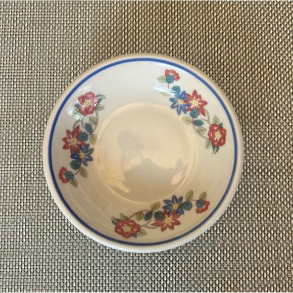 Set Of 4 Vintage Syracuse Shenango Small Ceramic Berry Bowls - Mixed Patterns - Picture 4 of 7